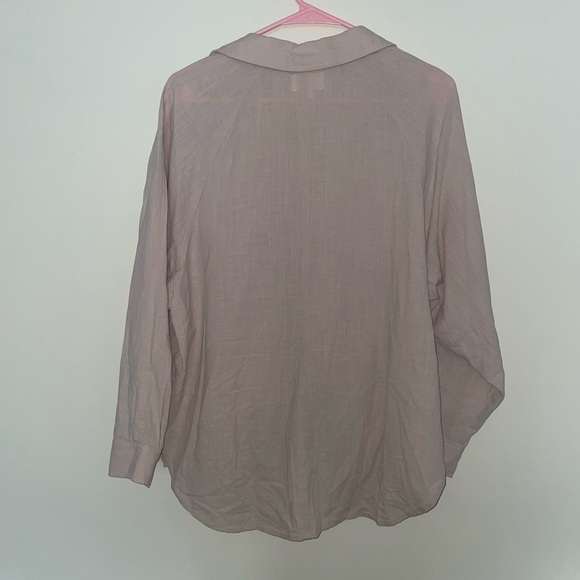 Every Oversized Cream 100% Cotton Button Down Poplin Top Size Small - Picture 6 of 6